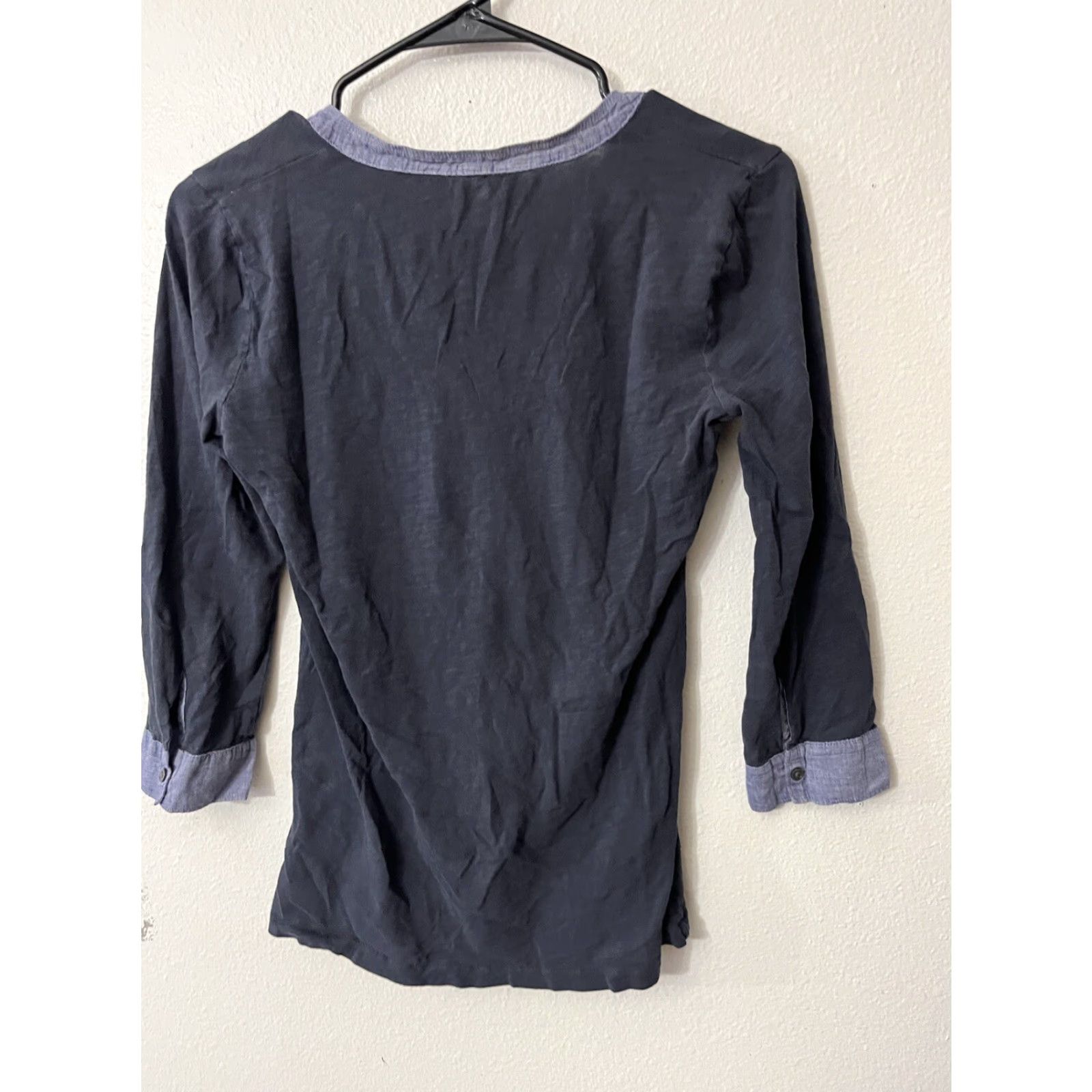 J.Crew J.CREW 3/4 Sleeve Blouse Women's Size XS Blue Pre-Owned Size XS / US 0-2 / IT 36-38 - 2 Thumbnail