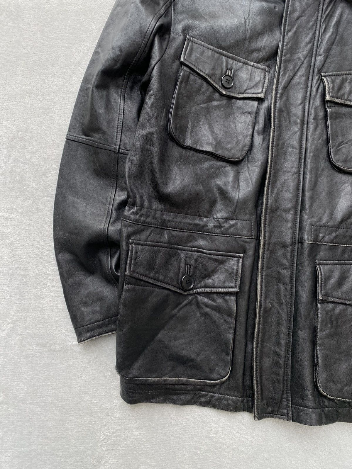 Japanese Brand 90s- Gotairiku- Onward Kashiyama- Utility Leather Jacket Size US M / EU 48-50 / 2 - 2 Thumbnail