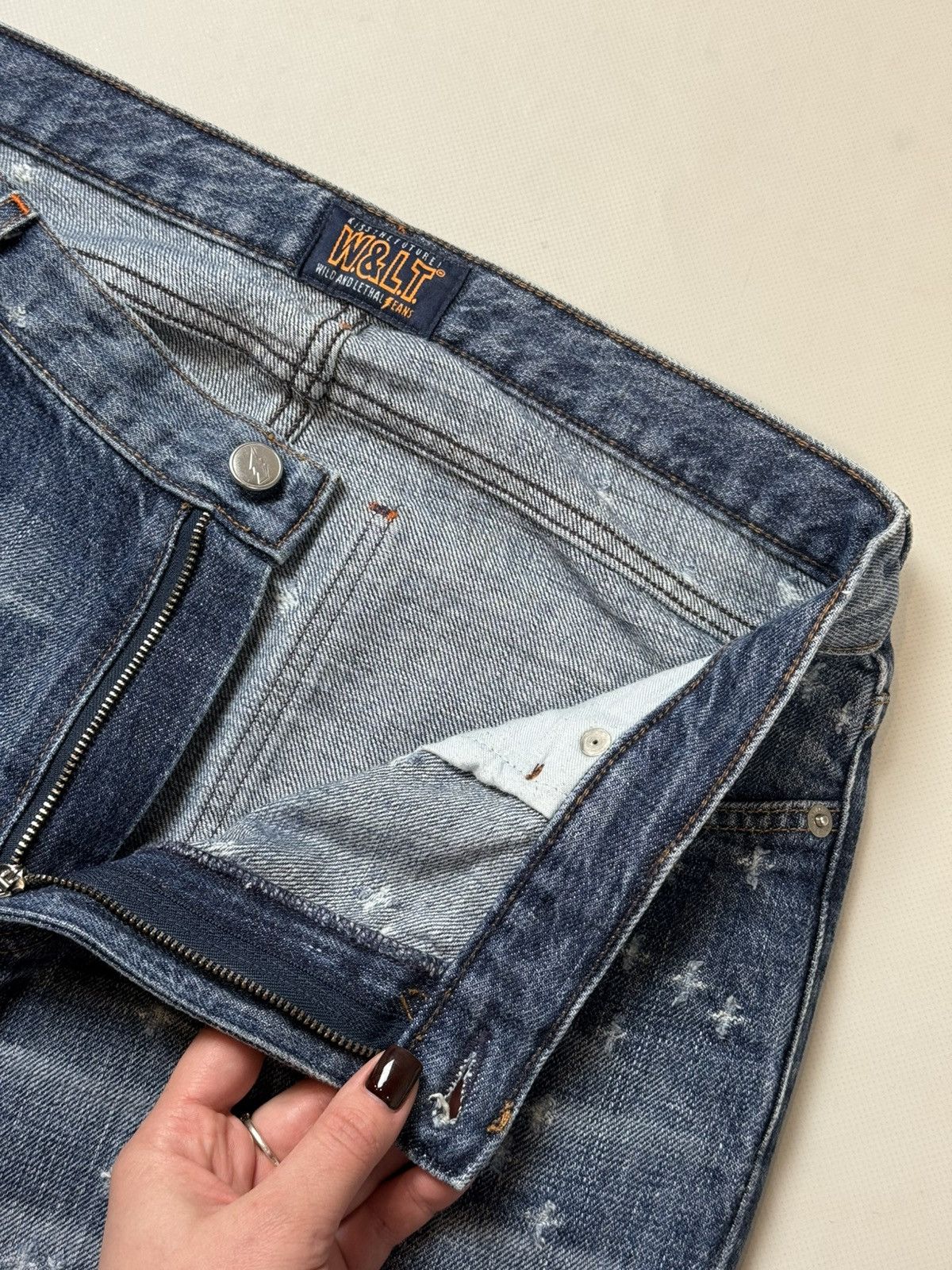 W&LT Walter Van Beirendonck Distressed Cut Off Denim Shorts Jeans Size US 31 - 11 Thumbnail