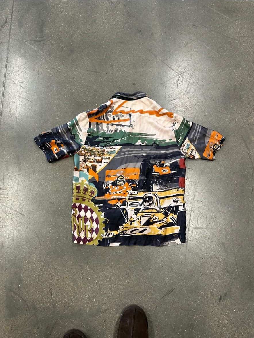 Rhude Rhude Silk Racing Short-Sleeve Button Up Multi-Color Size US M / EU 48-50 / 2 - 2 Thumbnail