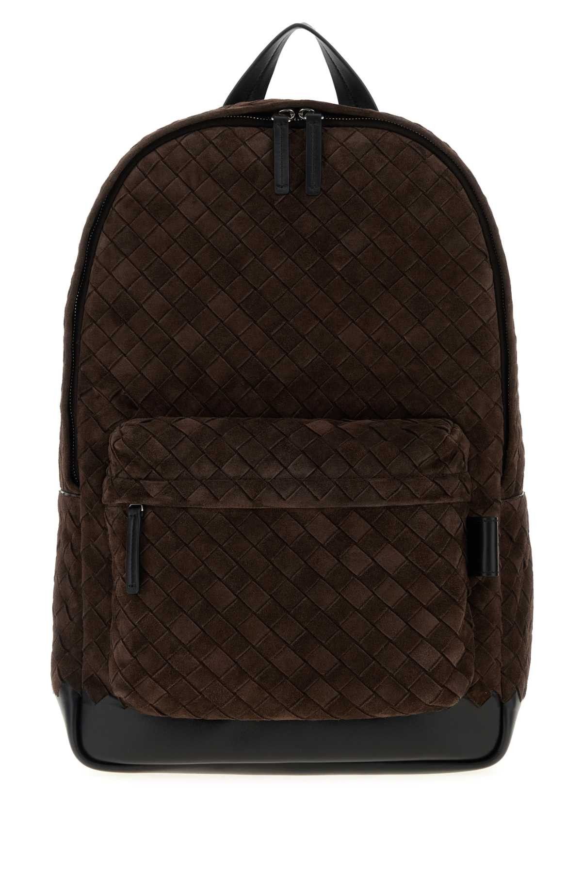 Bottega Veneta Brown Suede Backpack Size ONE SIZE - 1 Thumbnail