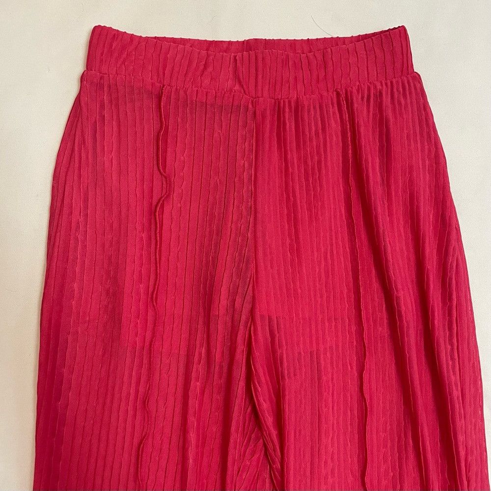 Zara New Zara Red Knit Ribbed Flared Beach Pants Size S Size 27" / US 4 / IT 40 - 4 Thumbnail