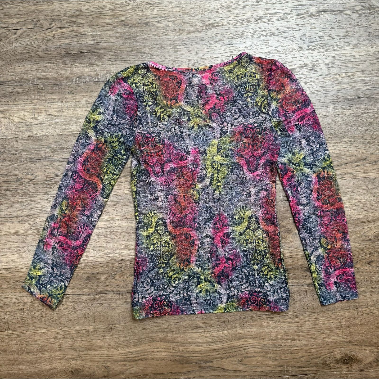Other MUDD Women's Long-Sleeved Shirt Scoop Neck ColorfulSize M Size M / US 6-8 / IT 42-44 - 2 Thumbnail