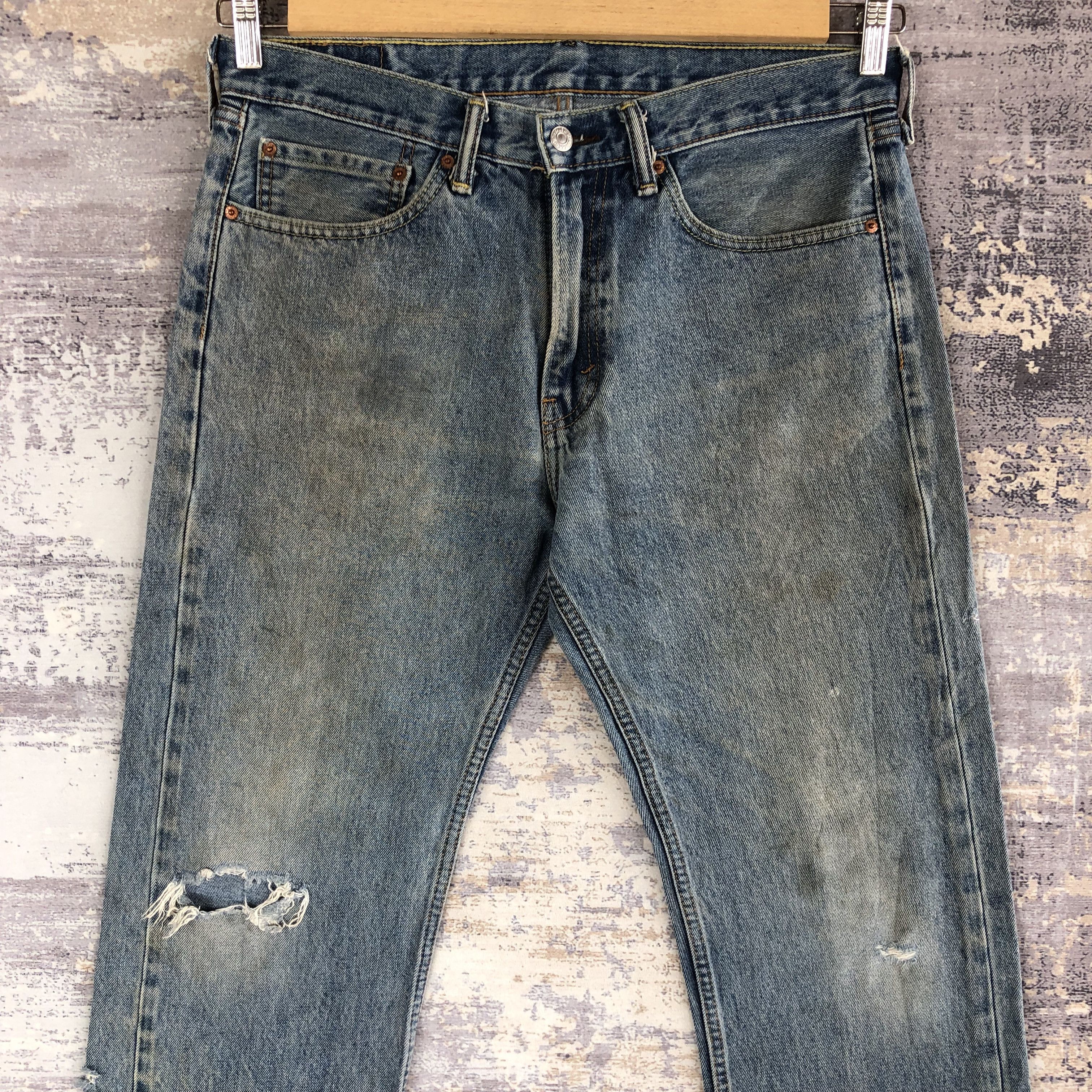 Levi's Vintage Levis 505 Distressed Jeans Levi's Mud Faded Denim Size US 34 / EU 50 - 3 Thumbnail