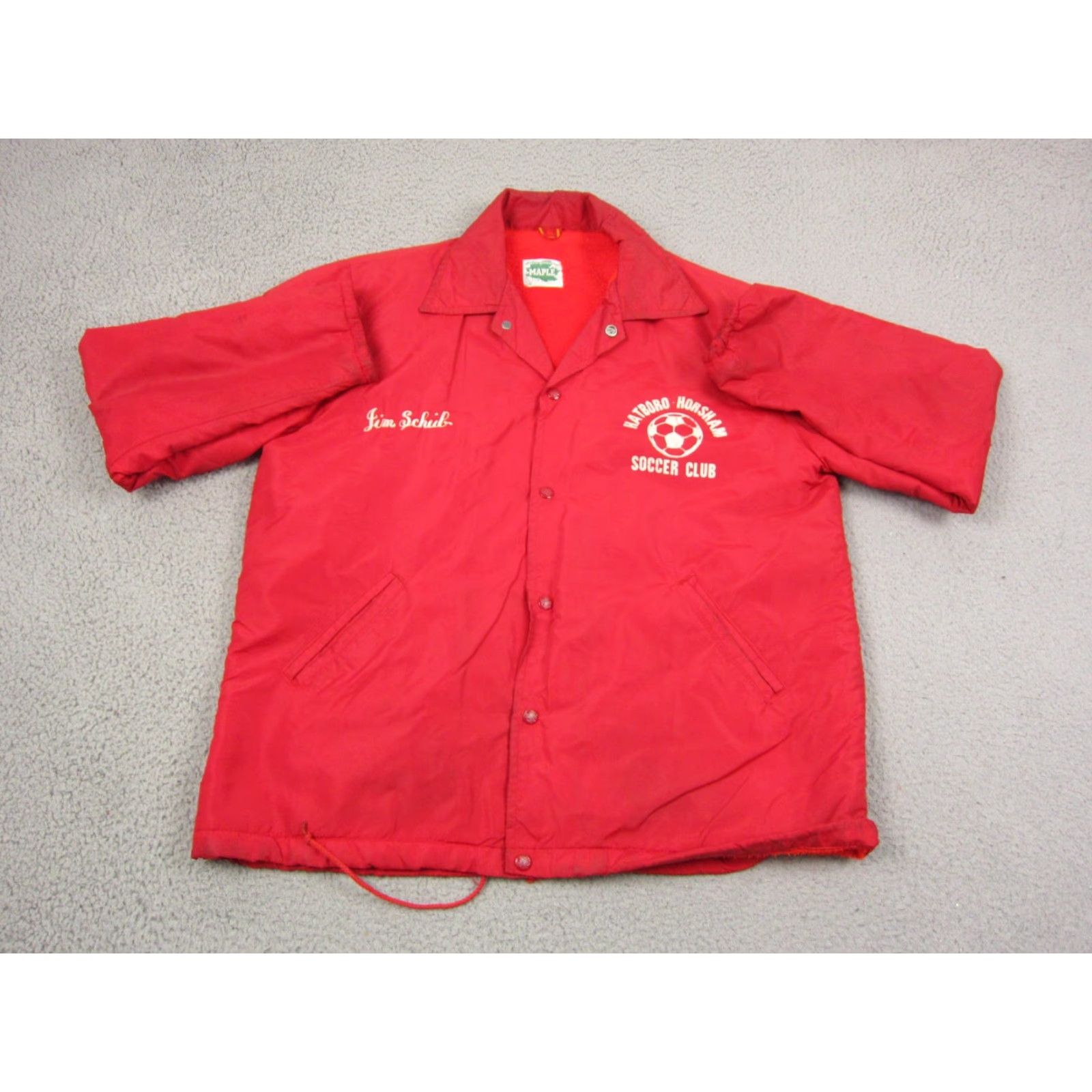 Vintage VINTAGE Maple Windbreaker Jacket Mens Large Red Soccer Club Hatboro Horsham Size US L / EU 52-54 / 3 - 2 Thumbnail