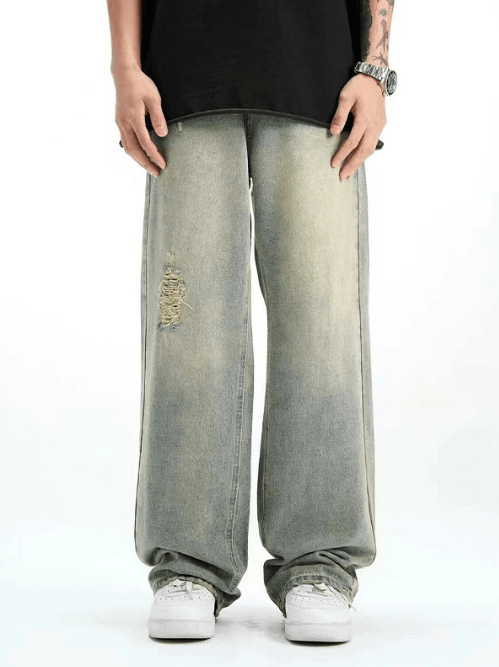 Japanese Brand × Jean Men's vintage distressed casual loose ripped jeans y2k Size US 32 / EU 48 - 1 Thumbnail