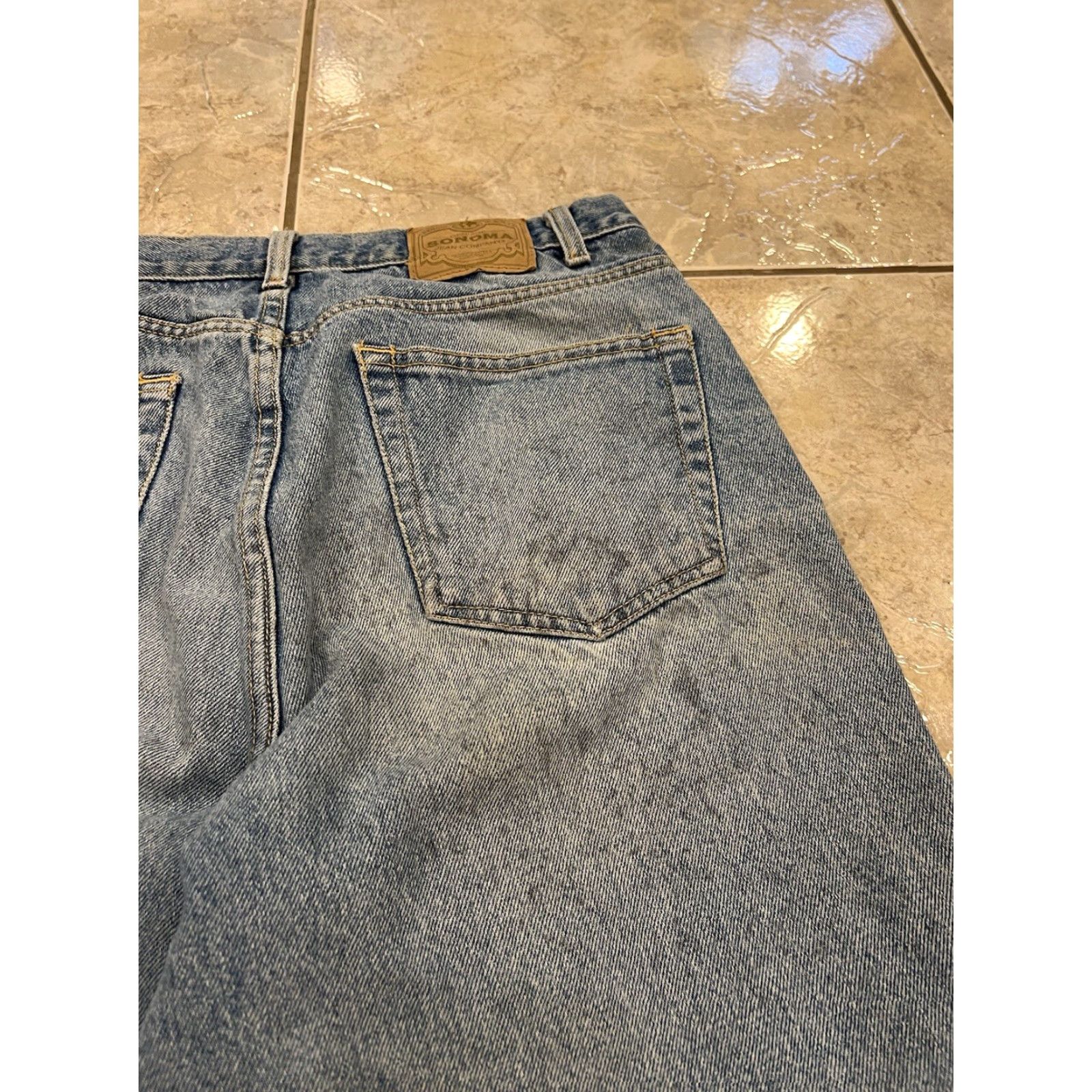 Denime VTG Sonoma Jeans Blue Denim Distressed 90s Baggy Loose 33x28 5-Pocket Mens Jeans Size US 33 - 4 Thumbnail