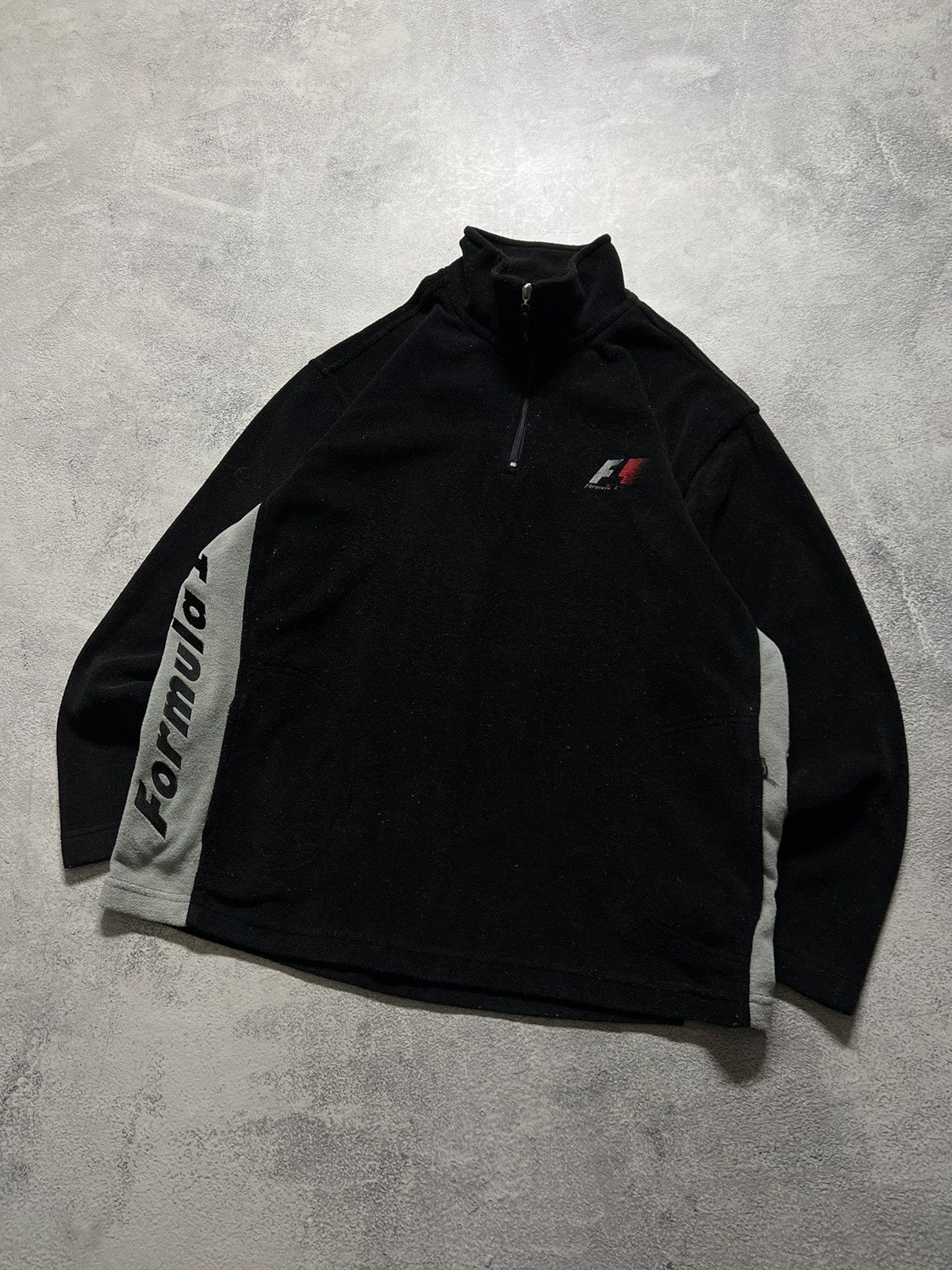 Vintage Vintage Y2k Formula 1 🖤 Fleece 1/4 Zip Sweatshirt Jacket 00s Size US XL / EU 56 / 4 - 4 Thumbnail
