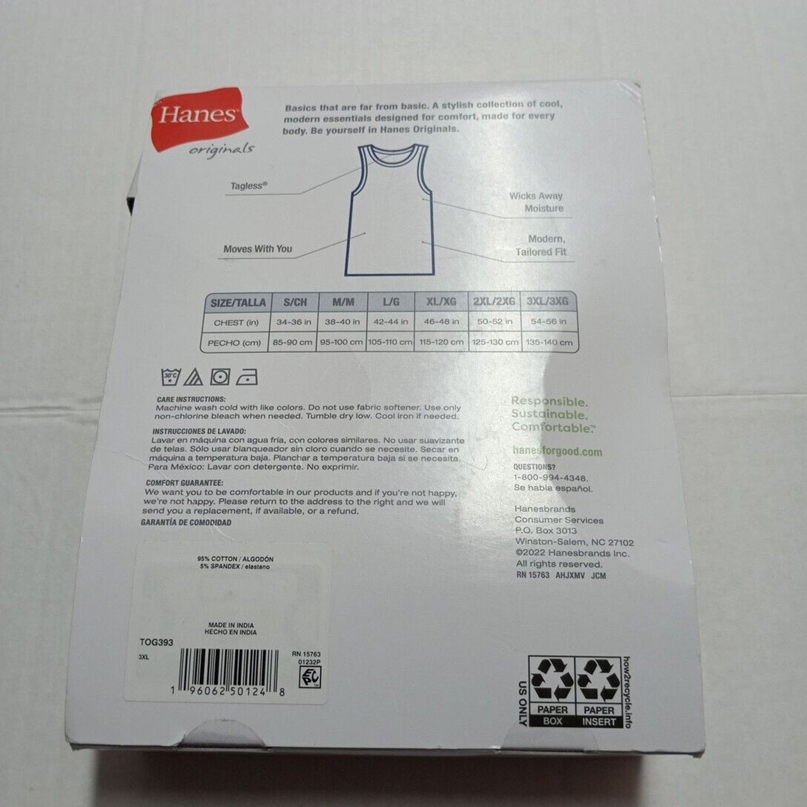 Hanes Hanes Men's Size 3XL Moisture-Wicking Cool Tank Top 3 Pack Size US XXL / EU 58 / 5 - 3 Thumbnail