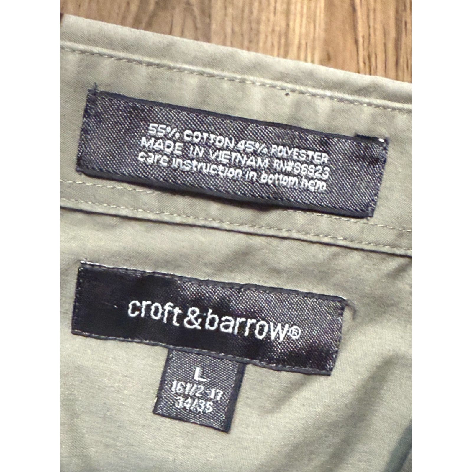 Croft & Barrow Croft & Barrow Shirt Men's Large 16.5-17 34/35 Green Long Sleeve Button Up Shirt Size US L / EU 52-54 / 3 - 5 Thumbnail
