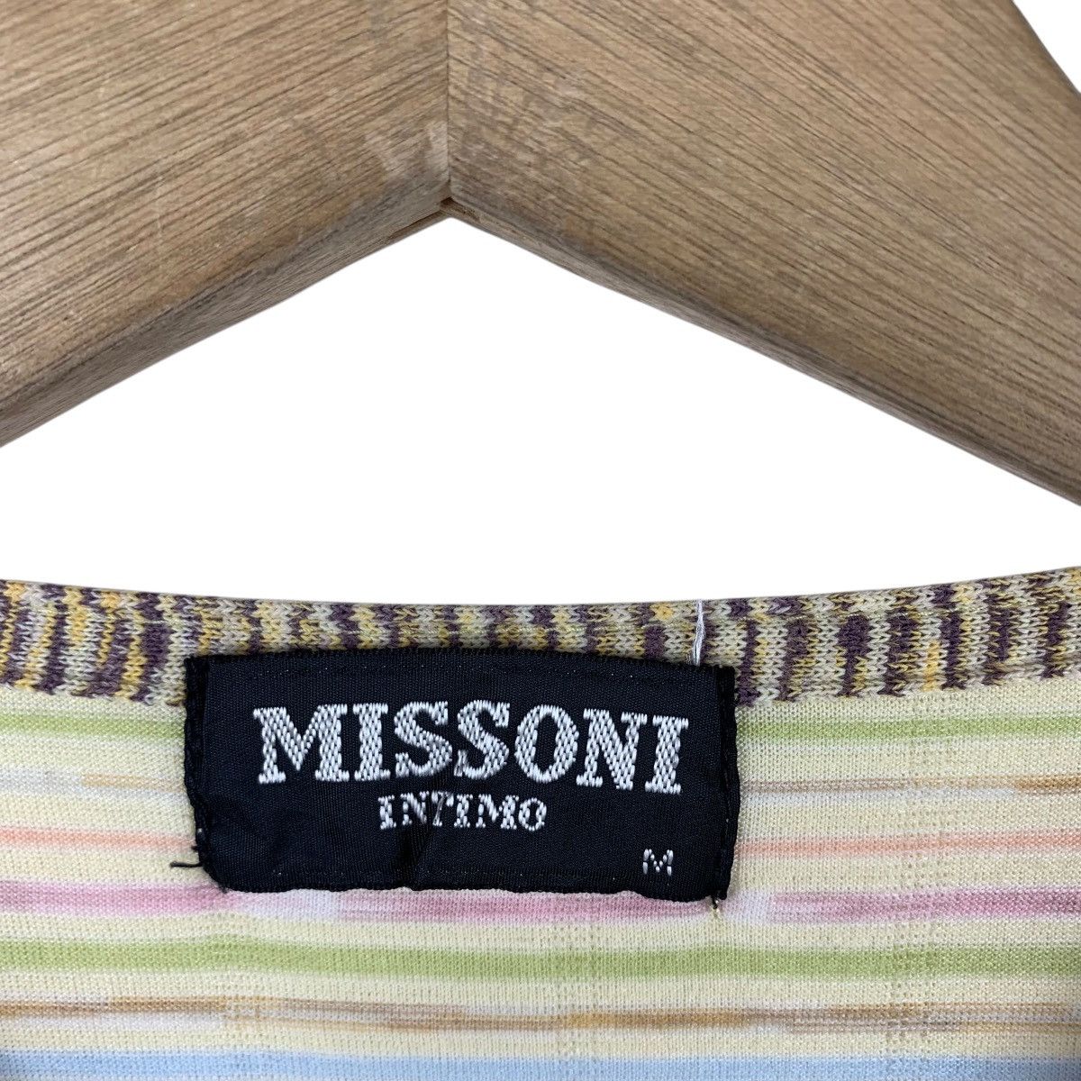 Missoni × Vintage Vintage MISSONI small logo embroidery stripe tee Size US M / EU 48-50 / 2 - 3 Thumbnail