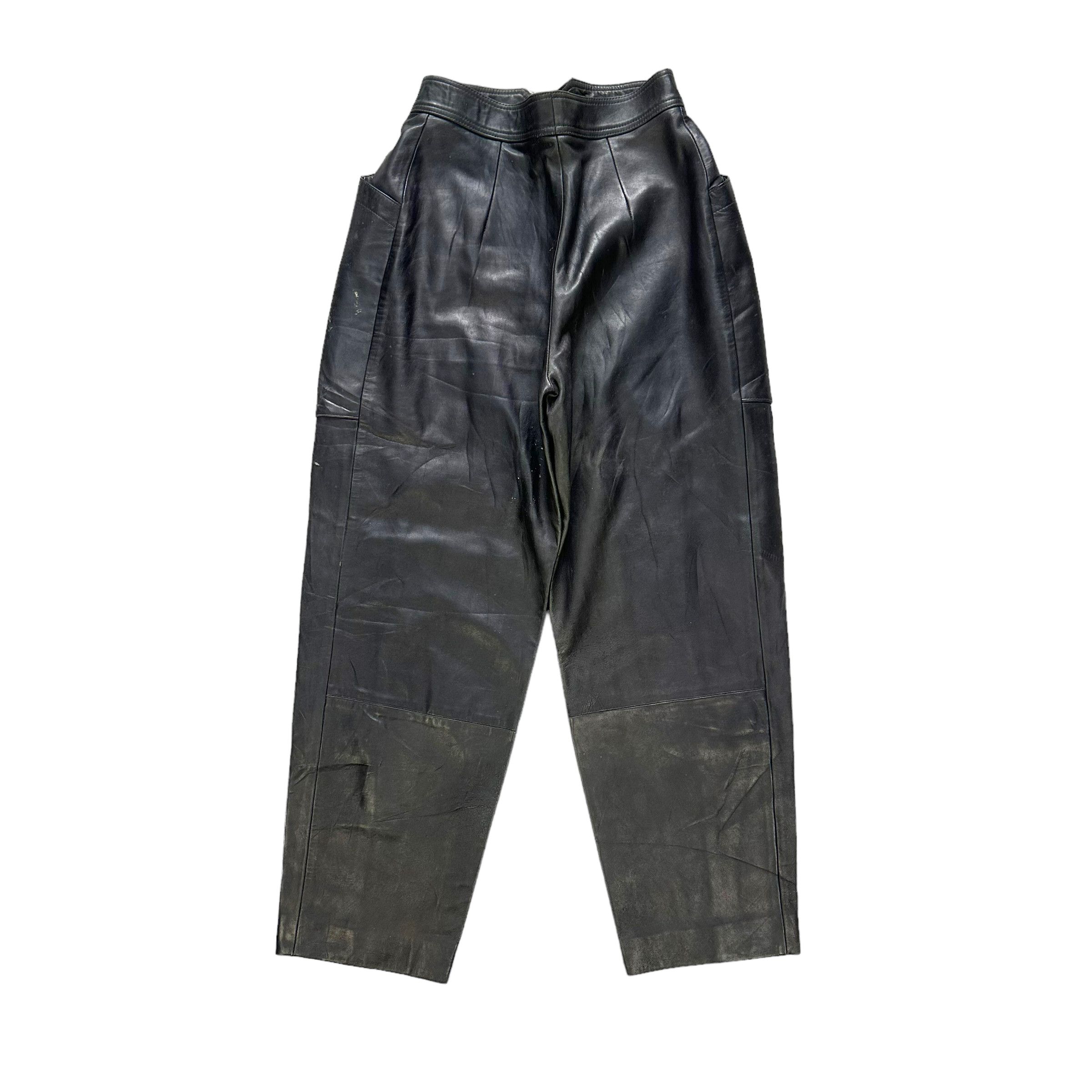 Japanese Brand SERGIO DONATI SNAP BUTTON RIRI ZIP LEATHER PANT #8501-012 Size 27" / US 4 / IT 40 - 9 Thumbnail
