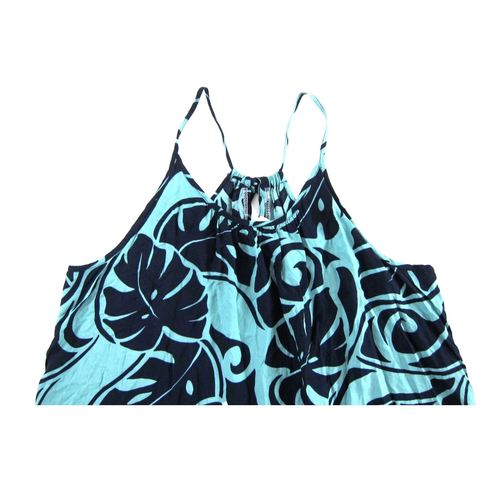 Vintage Hawaii Station Blue Teal Tropical Floral Midi Tank Slip Dress 2XL Size XXL / US 16-18 / IT 52-54 - 4 Thumbnail