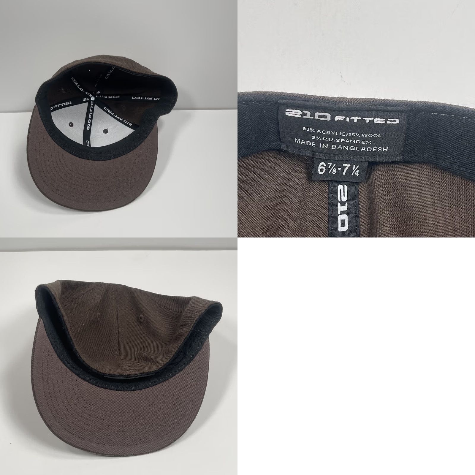 Vintage 210 Hat Adult 6 7/8-7 1/4 Brown Blank Stretch Fitted Baseball Cap Wool Blend Size ONE SIZE - 8 Thumbnail