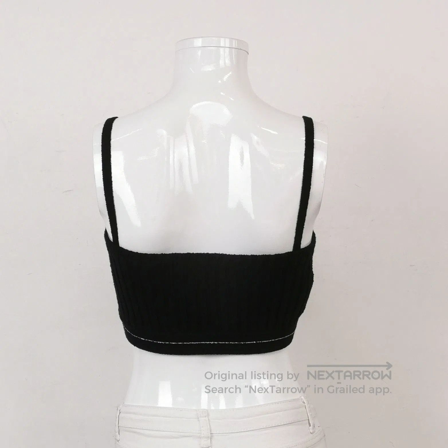 Prada Prada Logo Black Ribbed Crop Top . Size S / US 4 / IT 40 - 2 Thumbnail