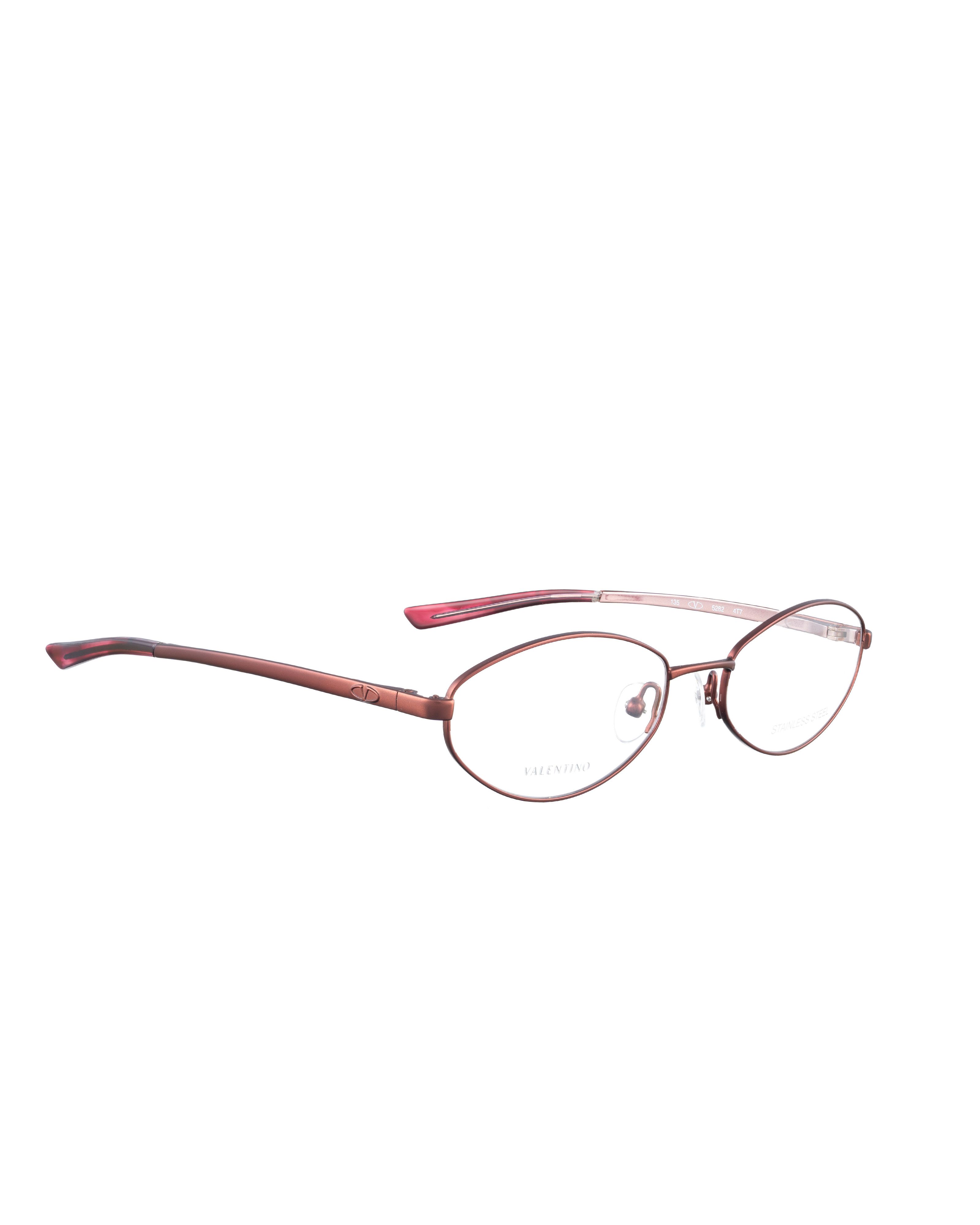 Valentino Valentino 00s Burgundy Red Thin Oval Glasses Size ONE SIZE - 3 Thumbnail