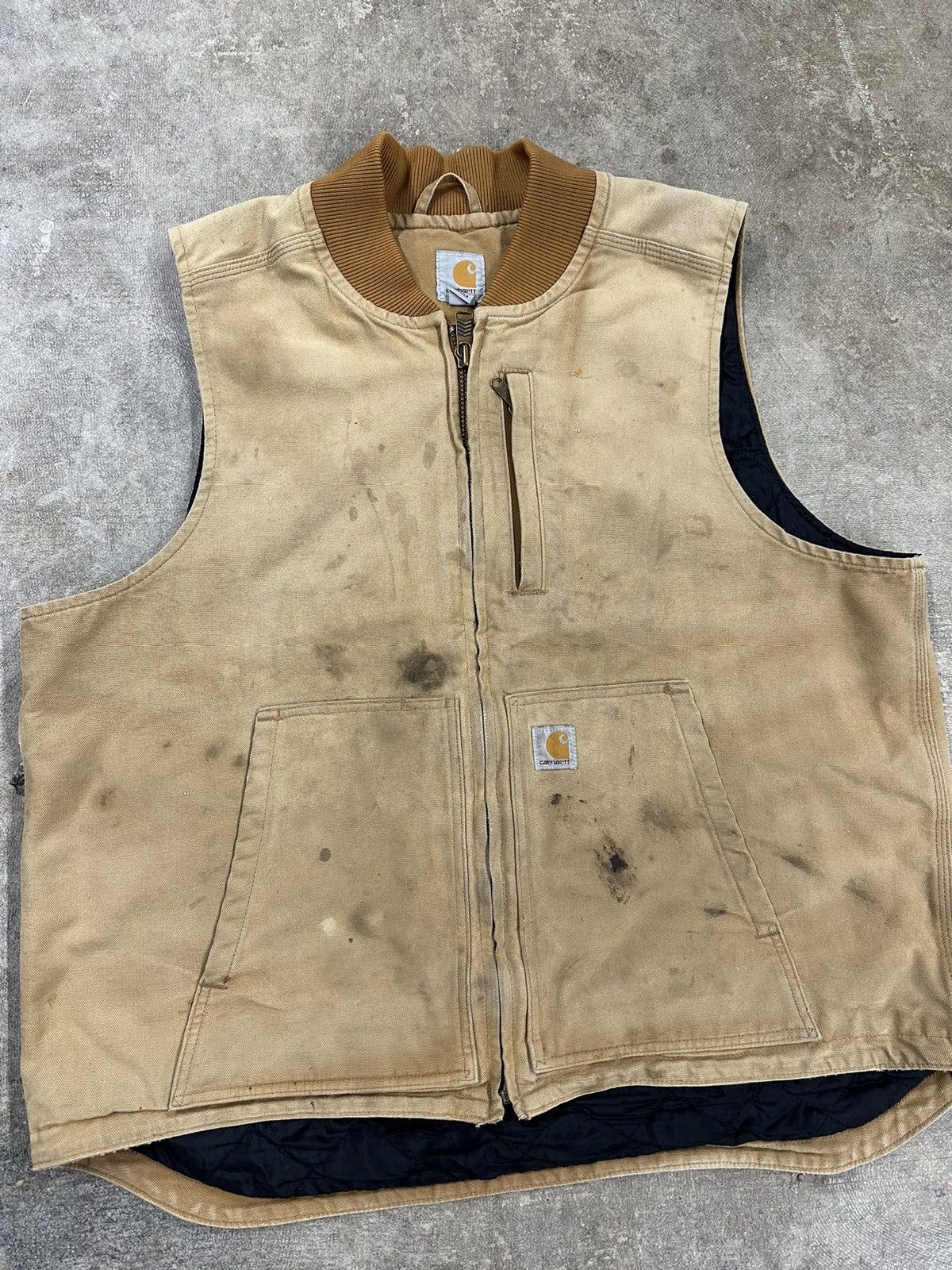 Carhartt Crazy Y2K Carhartt Tan Brown Workwear 3M Thinsulate Vest Size US XL / EU 56 / 4 - 3 Thumbnail