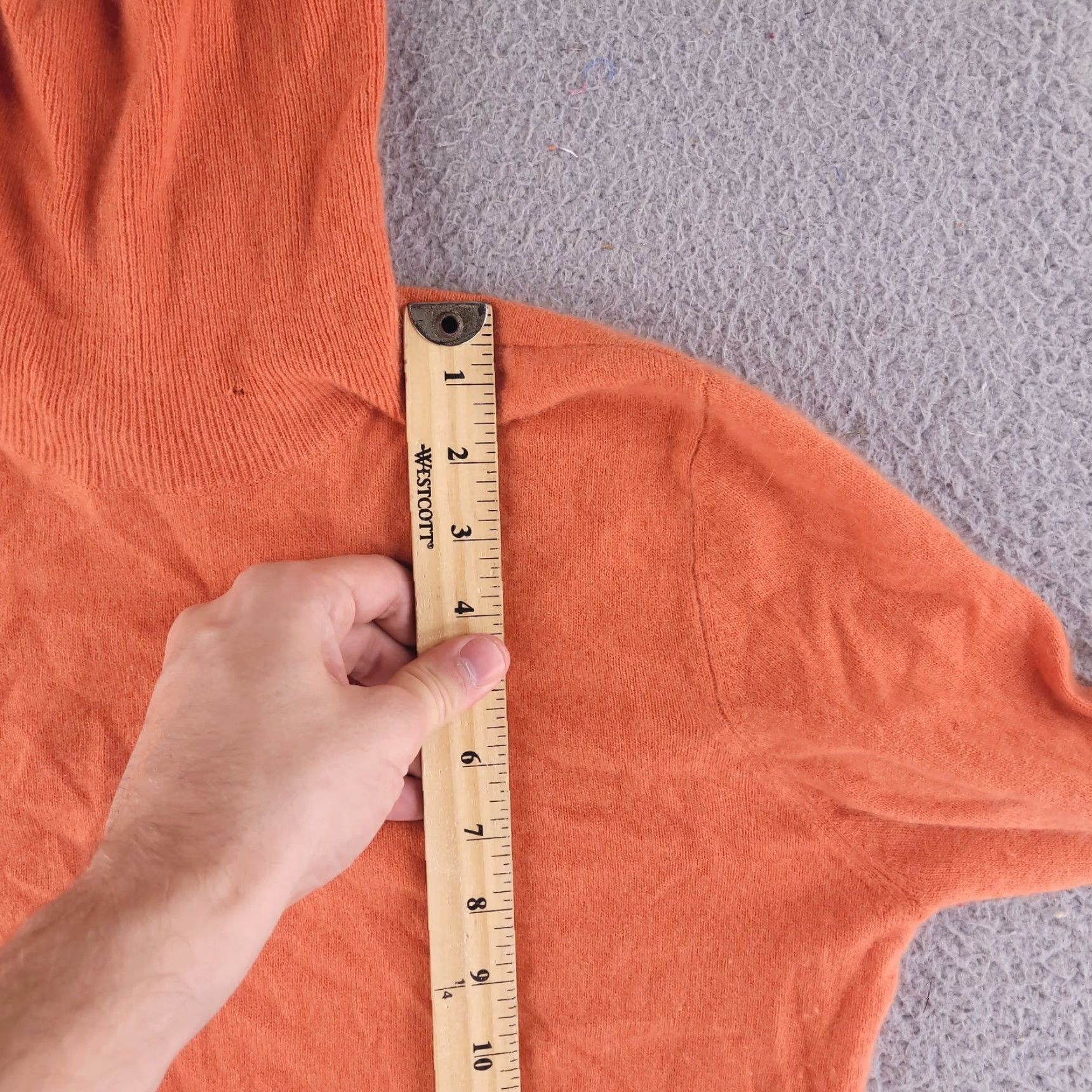 Bloomingdale's VINTAGE Bloomingdale's Sweater Womens Small Orange Cashmere Turtleneck Pullover Size S / US 4 / IT 40 - 6 Thumbnail