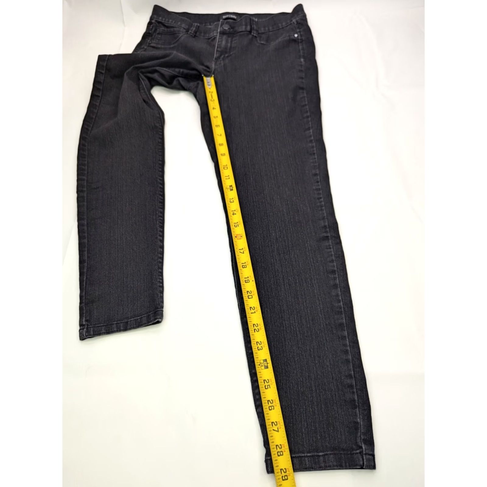 White House Black Market White House Black Market Skinny Jeans Women M 30x29 Black Distressed 5-Pocket Denim Stretch Size 32" / US 10 / IT 46 - 3 Thumbnail