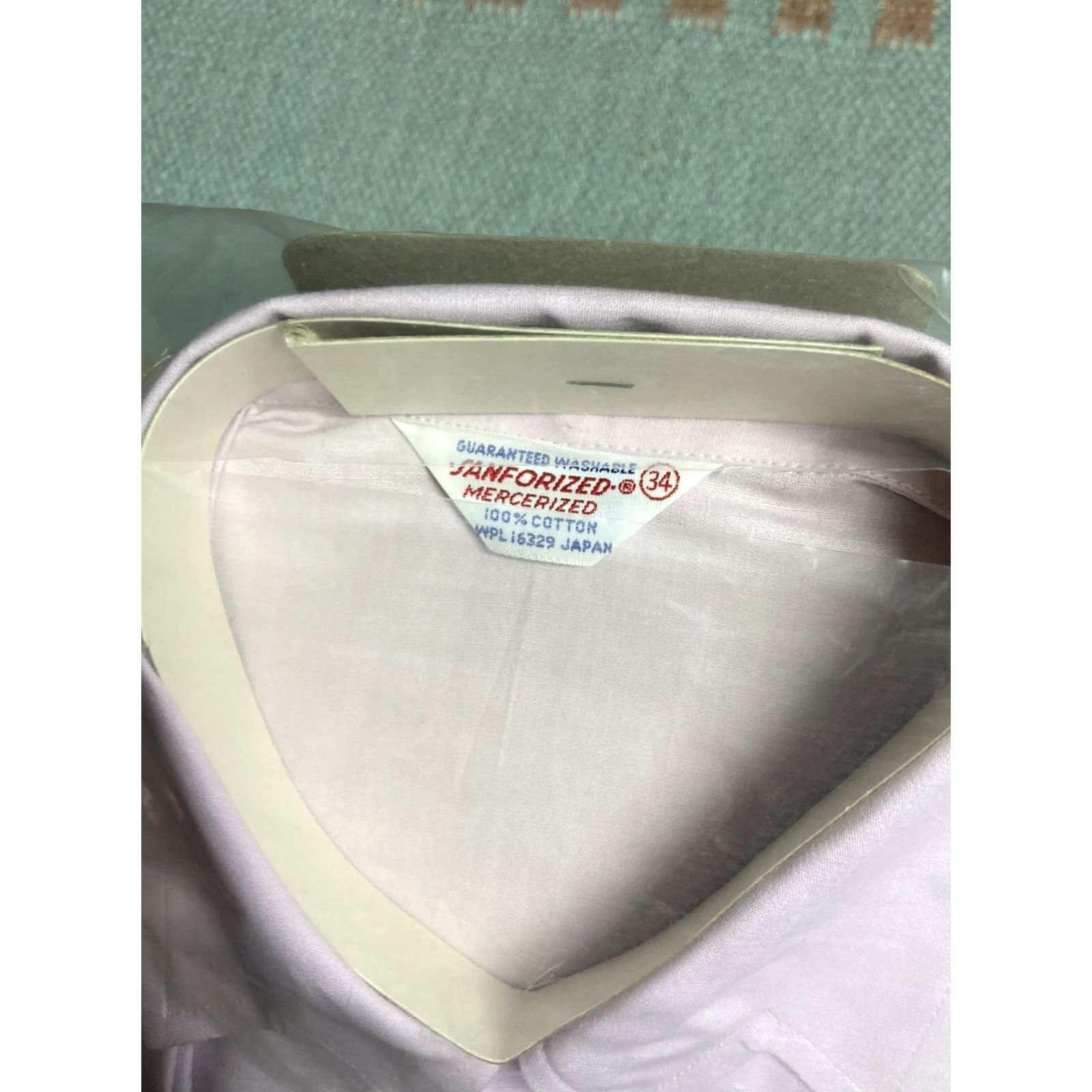 Vintage VINTAGE 60s Roll Up Sleeve Blouse Sanforized Pink Loop Collar DEADSTOCK Size 34 - Womens/Blouse Size XXS / US 00 / IT 34 - 2 Thumbnail