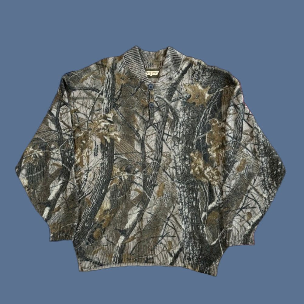 SafTbak VINTAGE Saftbak Camouflage Wool Pullover Sweater Men’s L Camouflage 90s Outdoor Hunting Winter Fall Size US L / EU 52-54 / 3 - 1 Thumbnail