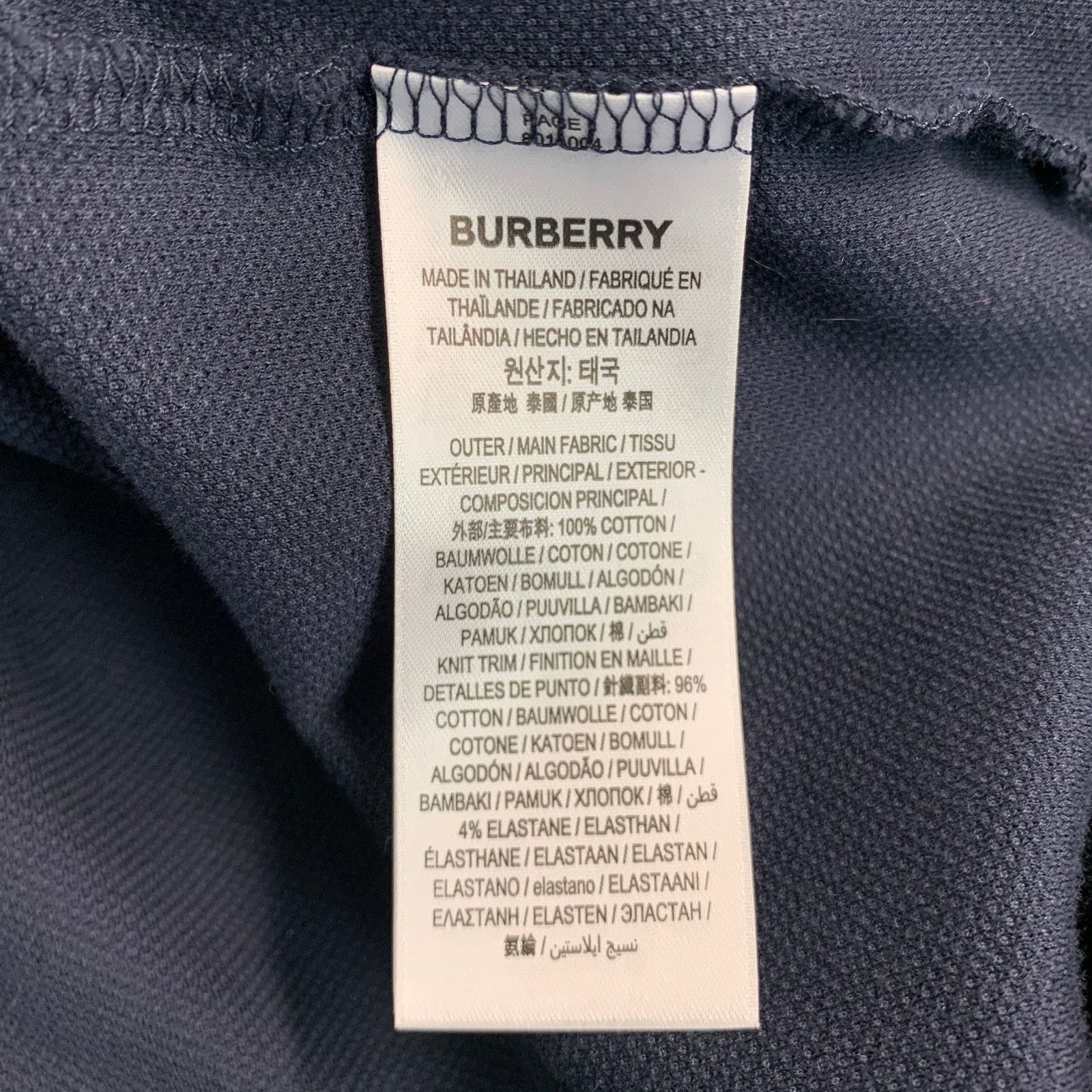 Burberry BURBERRY Size XXL Navy Cotton Monogram Half Placket Polo Size US XXL / EU 58 / 5 - 6 Thumbnail