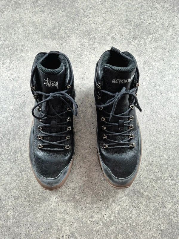 Pre-owned Roa Stussy Men's Alyx Black Leather Hiking Boots Size 43