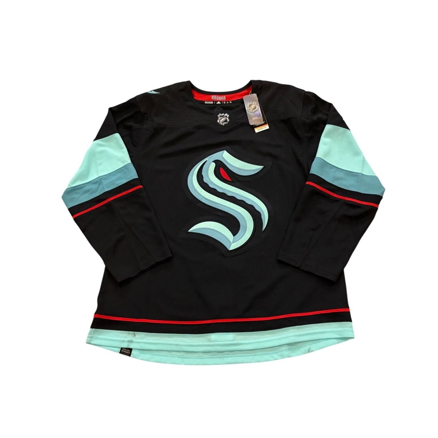 Reebok Adidas Authentic Primegreen Seattle Kraken Home NHL Hockey J Size US XXL / EU 58 / 5 - 1 Thumbnail