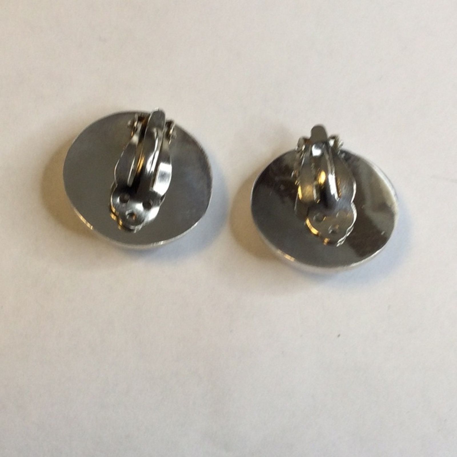 Other Sterling Silver & Black Vintage Round Clip-On Earrings Size ONE SIZE - 11 Thumbnail