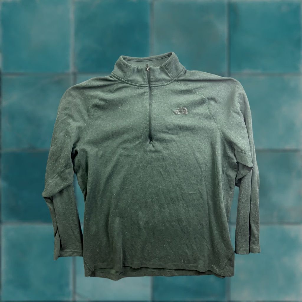 The North Face VINTAGE: The North Face FlashDry Pullover Mens XL Green 1/4 Zip Long Sleeve Hiking Top Size US XL / EU 56 / 4 - 1 Thumbnail