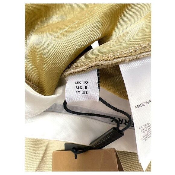 Burberry Burberry Womens Tan Wool Tailored Cropped Straight Leg Trous Size 30" / US 8 / IT 44 - 4 Thumbnail