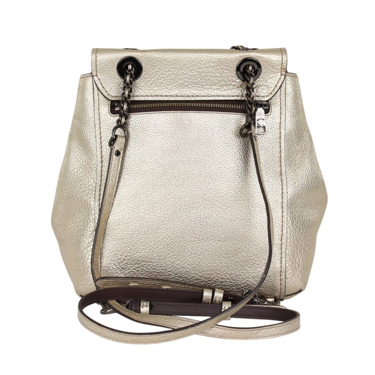Coach Coach Metallic Gold Turnlock Vintage Leather Backpack Size ONE SIZE - 5 Thumbnail