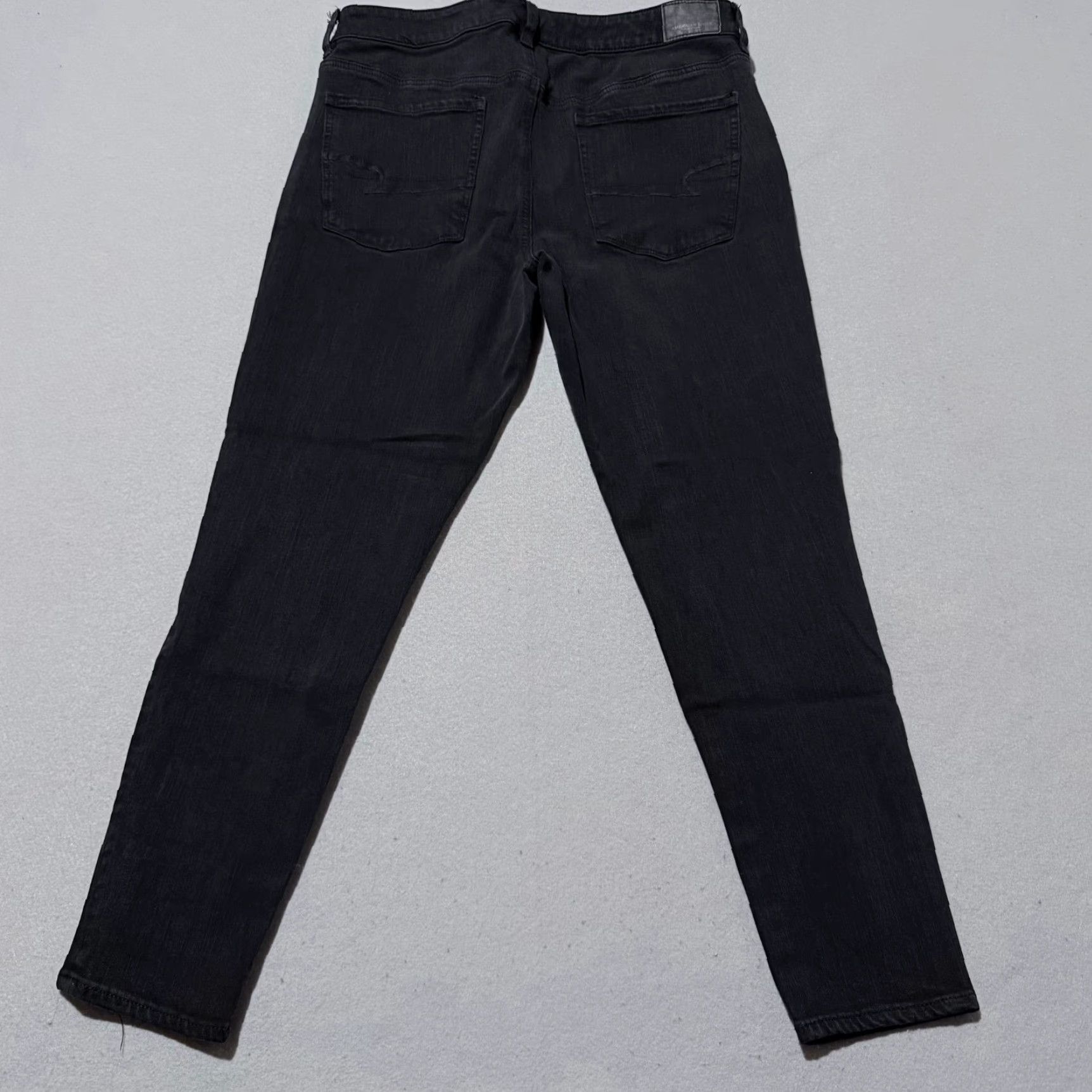 American Eagle Outfitters American Eagle Hi-Rise Jegging Jeans Women's Black Denim Super Stretch - 12 Size 34" / US 12 / IT 48 - 2 Thumbnail