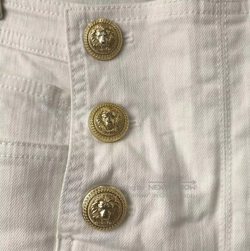 Balmain Balmain White Cotton Women's Denim Pants . Size 22" - 5 Thumbnail