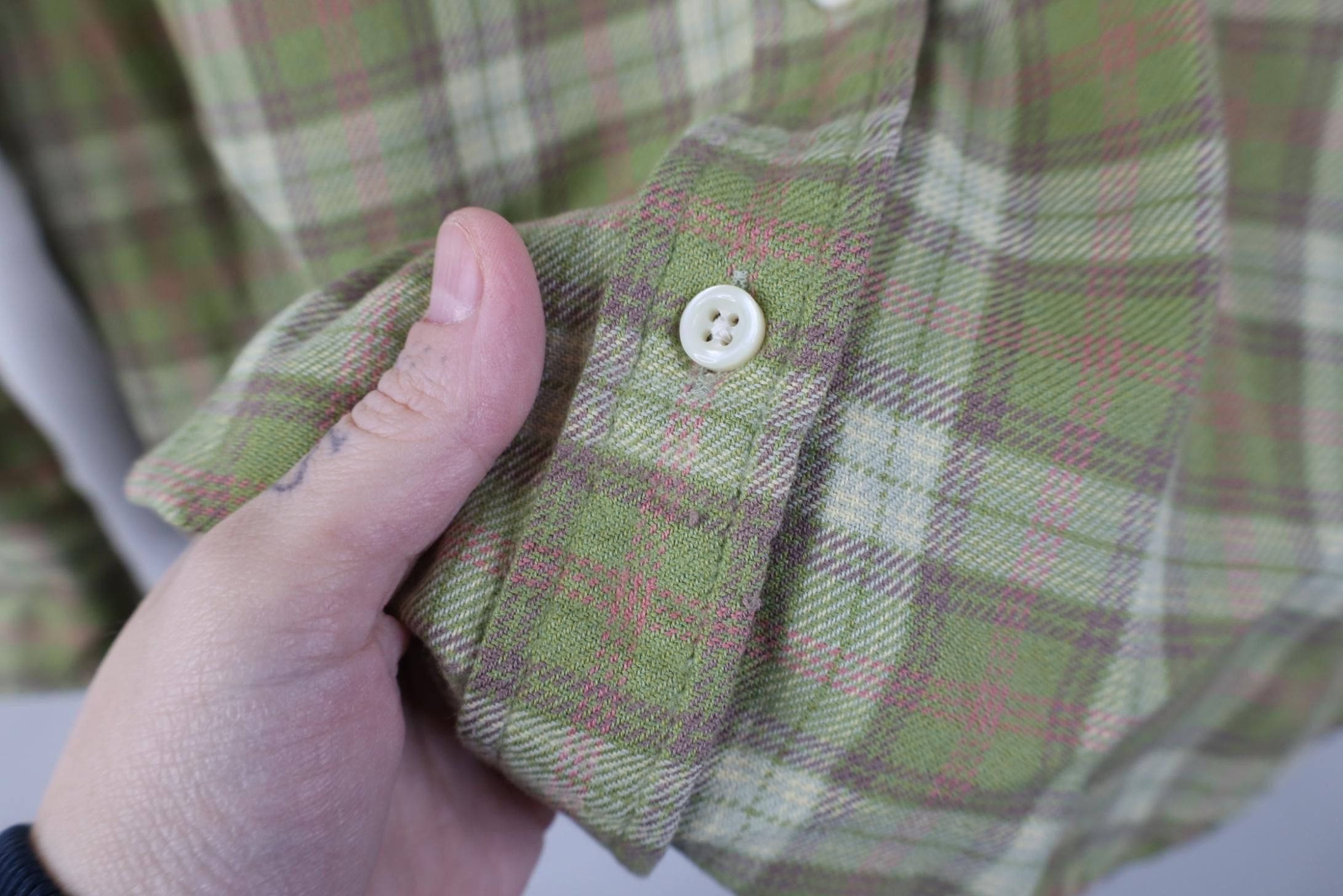 Lands' End Vintage 90s Lands End Collared Button Shirt Green Plaid Size XL / US 12-14 / IT 48-50 - 4 Thumbnail