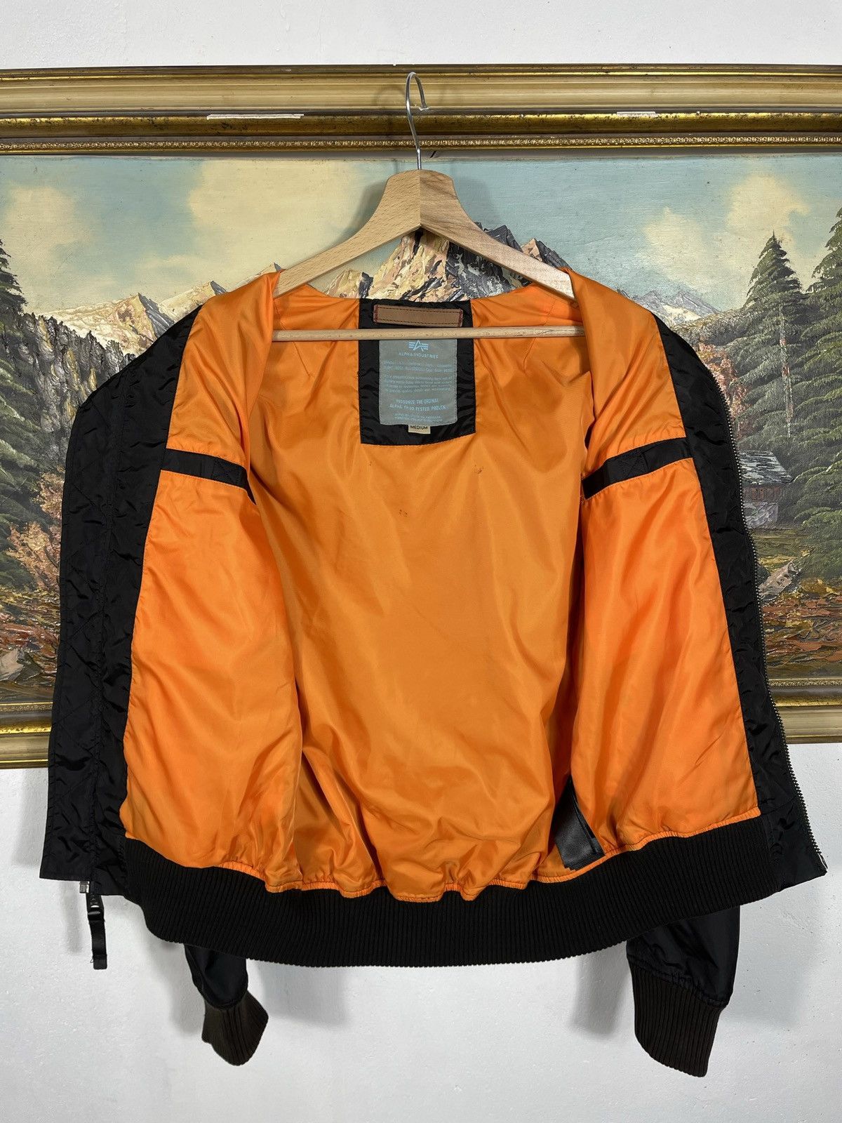 Alpha Industries × Vintage Alpha Industries Vintage Y2k Zip Black Jacket Bomber Army US Size M / US 6-8 / IT 42-44 - 7 Thumbnail
