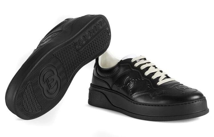 Gucci oc11z526 Men's GG Embossed Low-Top Sneakers in Black Size US 11.5 / EU 44-45 - 5 Thumbnail