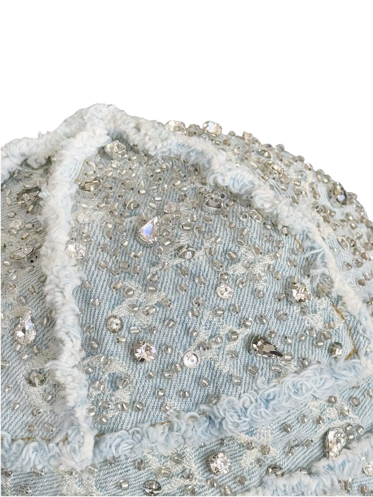 Louis Vuitton 1/1 Virgil Crystal Rain Distressed Denim Monogram Bucket Hat Size ONE SIZE - 8 Thumbnail