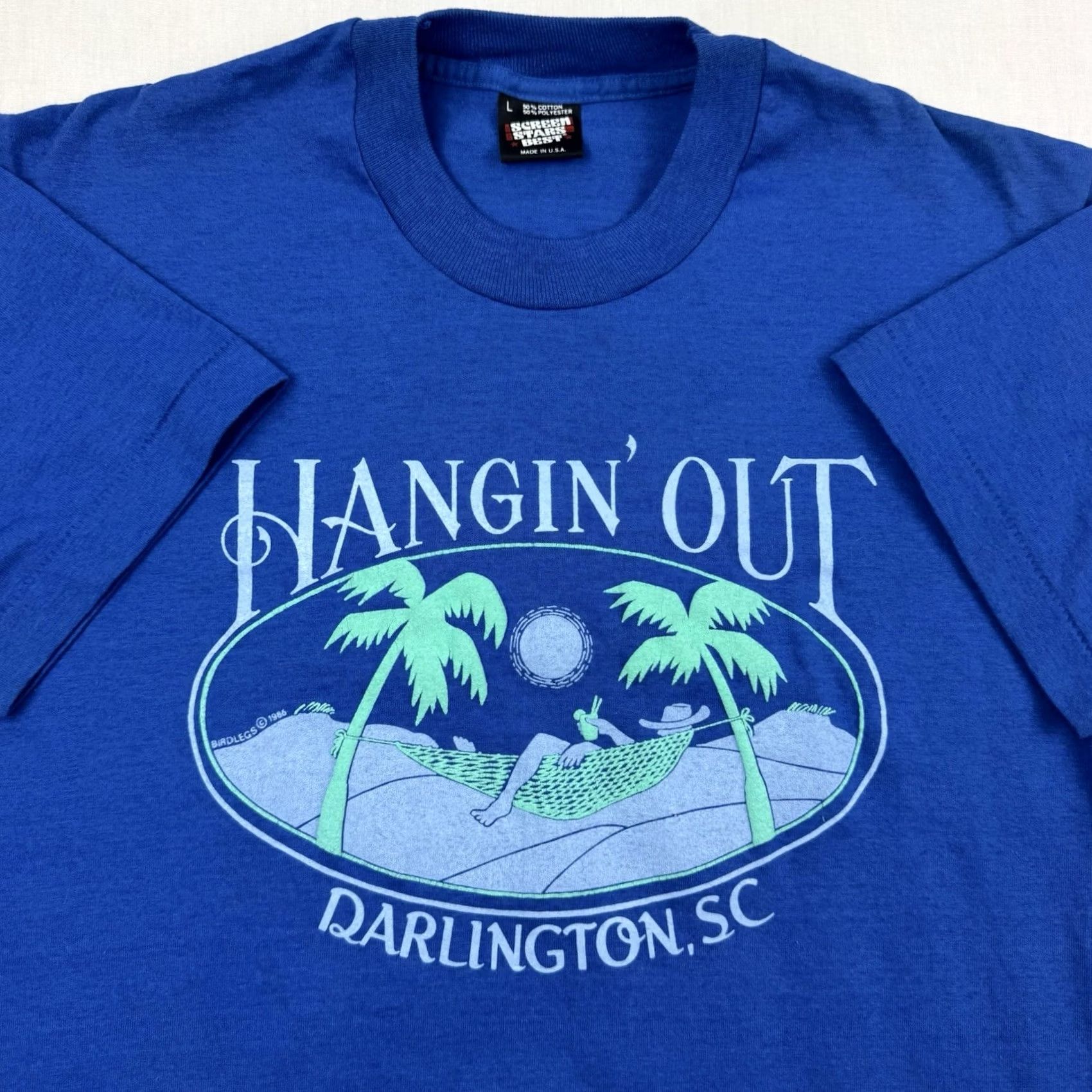Vintage VINTAGE Darlington South Carolina T Shirt Adult Large 80s Blue Mens Size US L / EU 52-54 / 3 - 2 Thumbnail