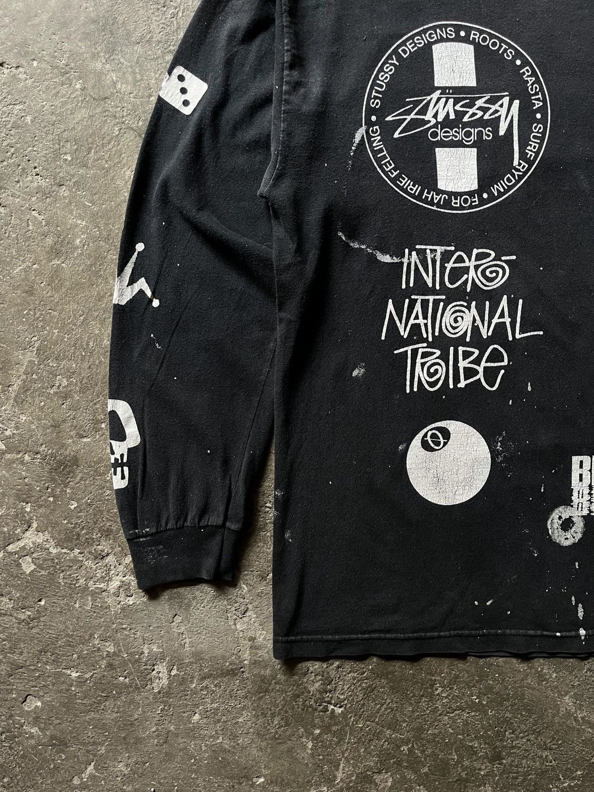 Stussy Stussy painted Worldwide tribe long sleeve tee Size US L / EU 52-54 / 3 - 3 Thumbnail