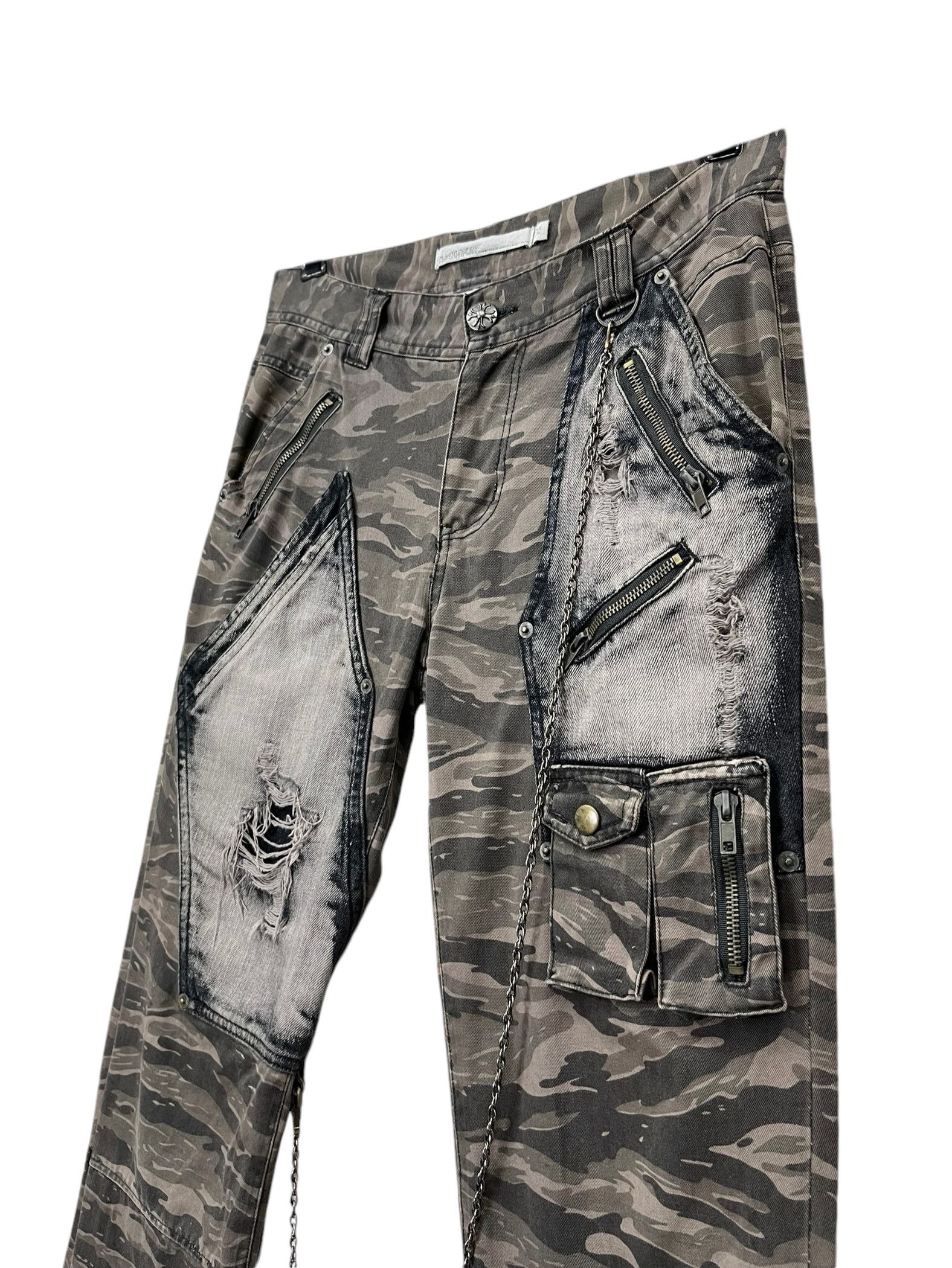 Japanese Brand 🔥TIGER STRIPES Seditionaries Punk Chain Bondage FLARE Pants Size US 29 - 5 Thumbnail