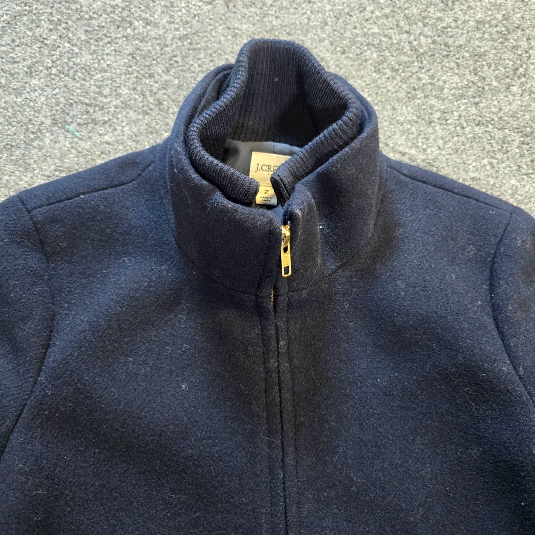 J.Crew J Crew Jacket Womens Blue Wool Heavy Full Zip Capsule Classic Size 2 Size XS / US 0-2 / IT 36-38 - 2 Thumbnail
