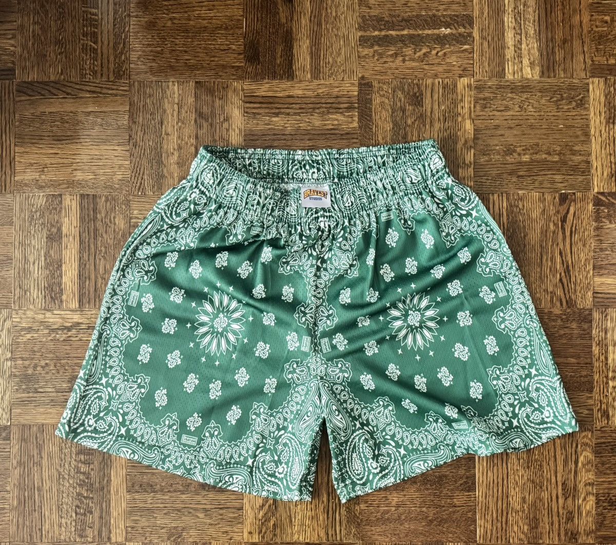 Bravest Studios Bravest Studios Green Paisley Mesh Shorts- large Size US 34 / EU 50 - 1 Thumbnail