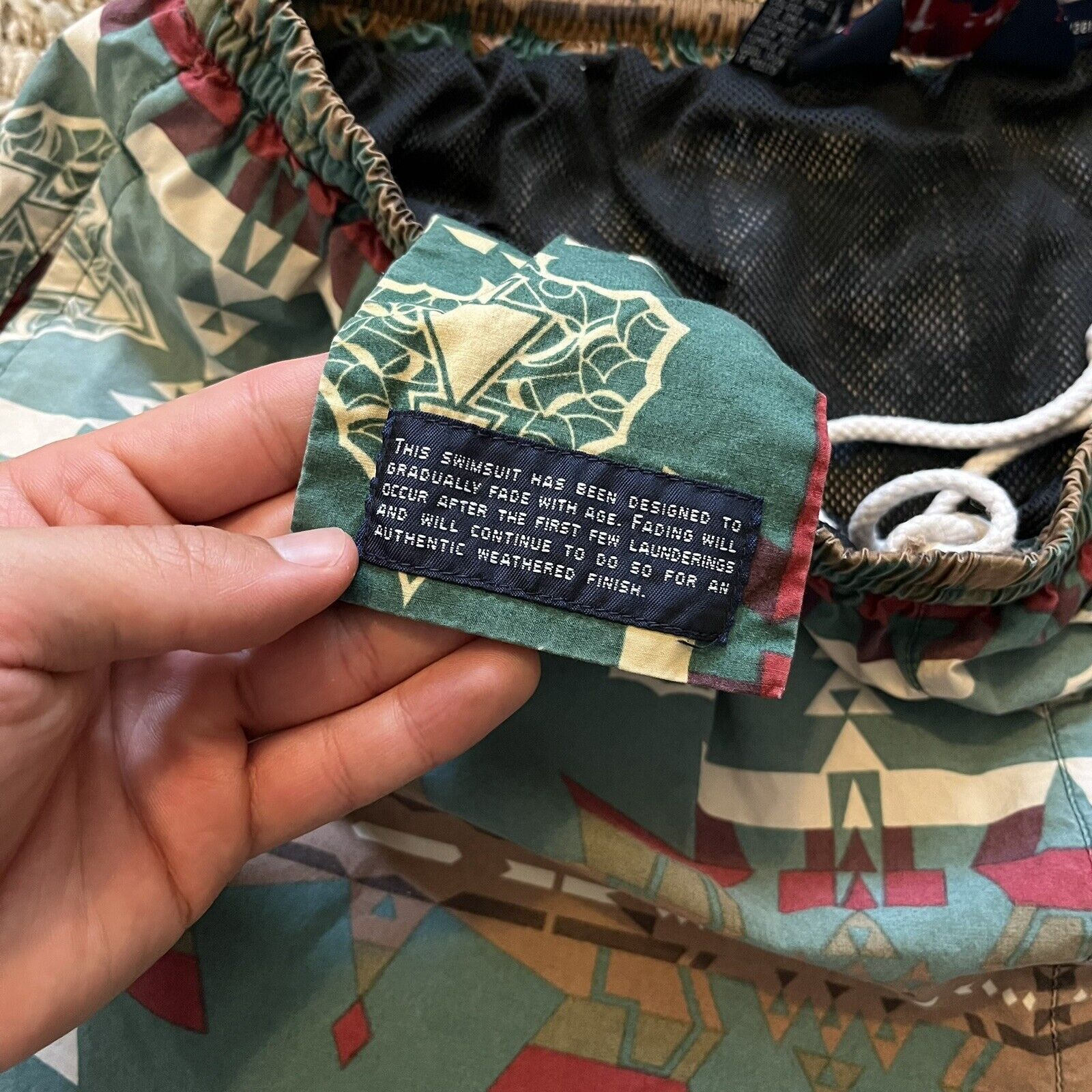 Polo Ralph Lauren × Vintage 90s Polo Sport Aztec Navajo Swim Trunks Board Shorts 5” L Size US 34 / EU 50 - 3 Thumbnail