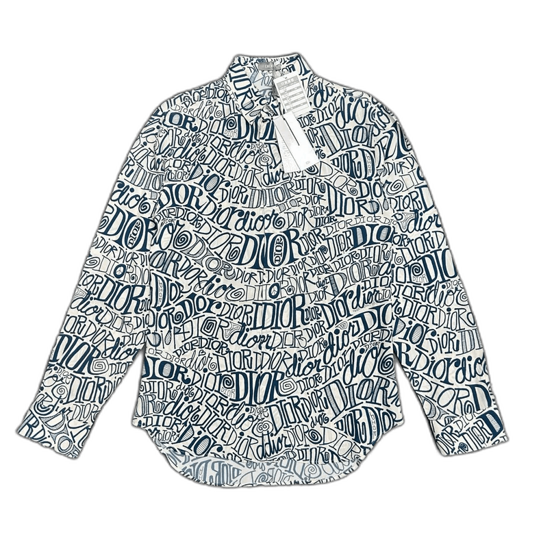 Dior Dior Stussy Printed Silk Shirt Size 38-2506 Size US M / EU 48-50 / 2 - 1 Thumbnail