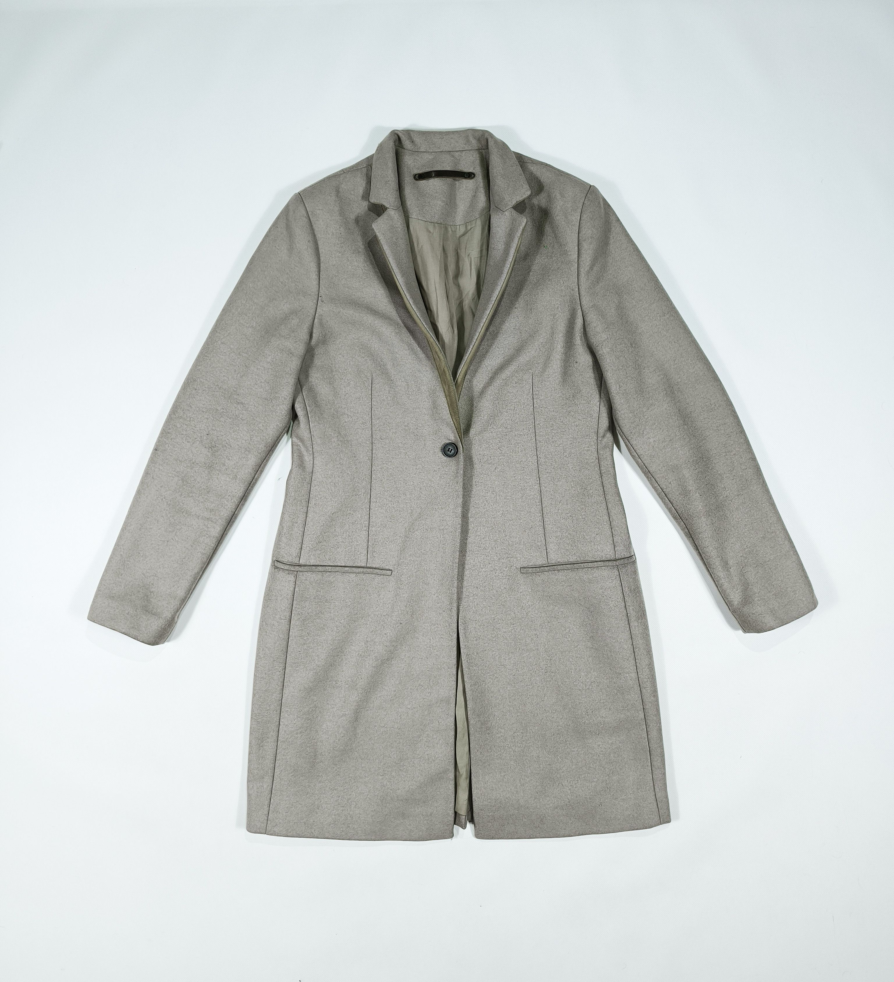 Allsaints Allsaints Leni Wool Blend Leather Collar Coat Jacket Size M / US 6-8 / IT 42-44 - 1 Thumbnail