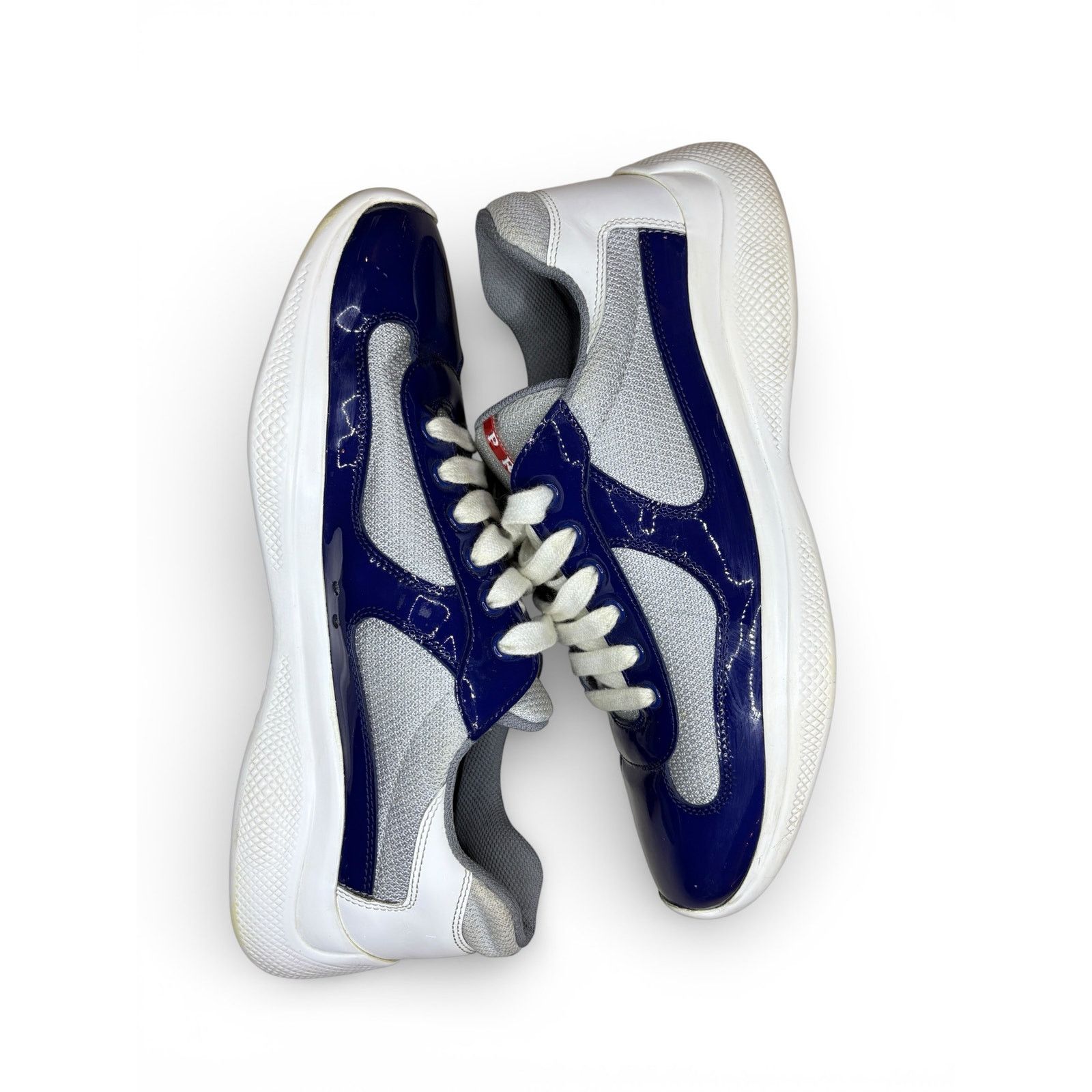 Prada America's Cup Sneakers Blue Grey White Size 7.5Uk