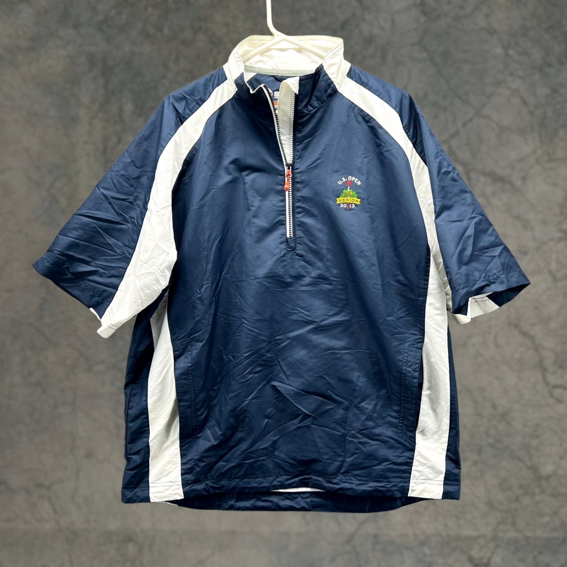 Vintage VINTAGE Sunice Sweater Men L Blue Navy Windbreaker 1/4 Zip Sport X20 US Open Merion Logo Pullover S/S Regular Mens Size US L / EU 52-54 / 3 - 1 Thumbnail