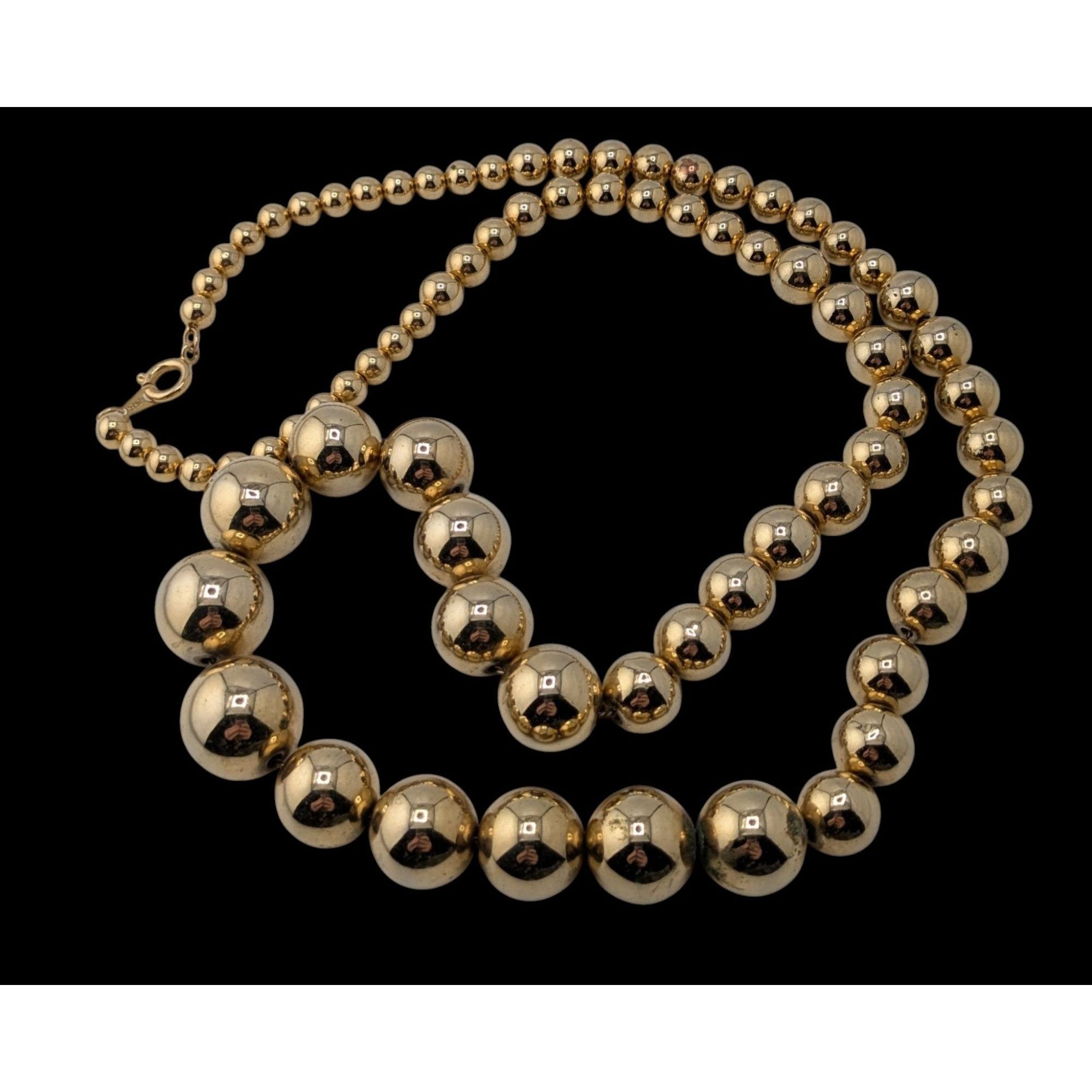 Other Vintage Glam Gold-Tone Graduated Bead Necklace On Gold Tone Size ONE SIZE - 1 Thumbnail