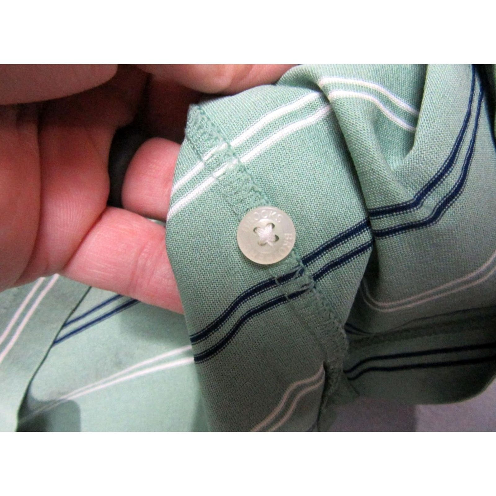 Brooks Brothers Brooks Brothers Polo Shirt Mens XL Green Striped Performance Knit Casual Golf Short Sleeve Shirt Mens XL Green Striped Polo Size US XL / EU 56 / 4 - 5 Thumbnail